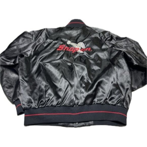 Vintage 80’s SNAP ON TOOLS Satin Bomber Jacket XL MADE IN USA! - Picture 1 of 8